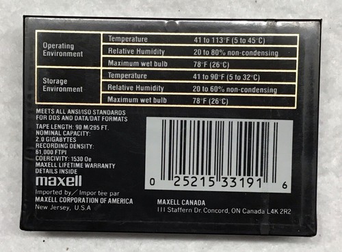 10 Assorted Data Cartridge Tapes Maxell HP 1.3/2/8 Gigs - Picture 5 of 7
