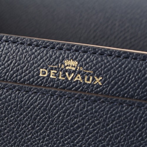 Bolso de Hombro Delvaux Lango PM Alpina Becerro 2 Vías Bandolera Cielo Nocturno Azul Marino - Imagen 7 de 12