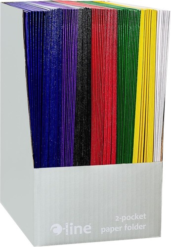 C-Line Two-Pocket Paper Portfolio, 1 Case of 100 Folders, Assorted Colors - Picture 2 of 6