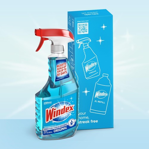 Windex Glass and Window Cleaner Spray Bottle Original Blue Scent 680ml - Picture 3 of 11