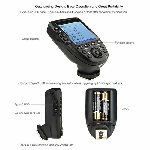 Godox Xpro-C TTL E-TTL II HSS 2.4G Wireless Flash Trigger For Canon EOS Camera - Picture 10 of 12