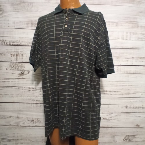 Pebble Beach Shirt Mens XL Polo Green Mercurized Cotton Multicolor Stripes Golf