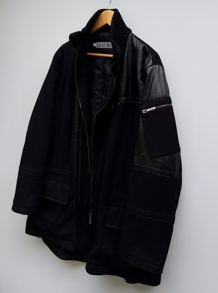 ジャケット・アウター Dirk Bikkembergs wool coat archive Rare Archive DIRK BIKKEMBERGS Wool / Leather Designer Jacket