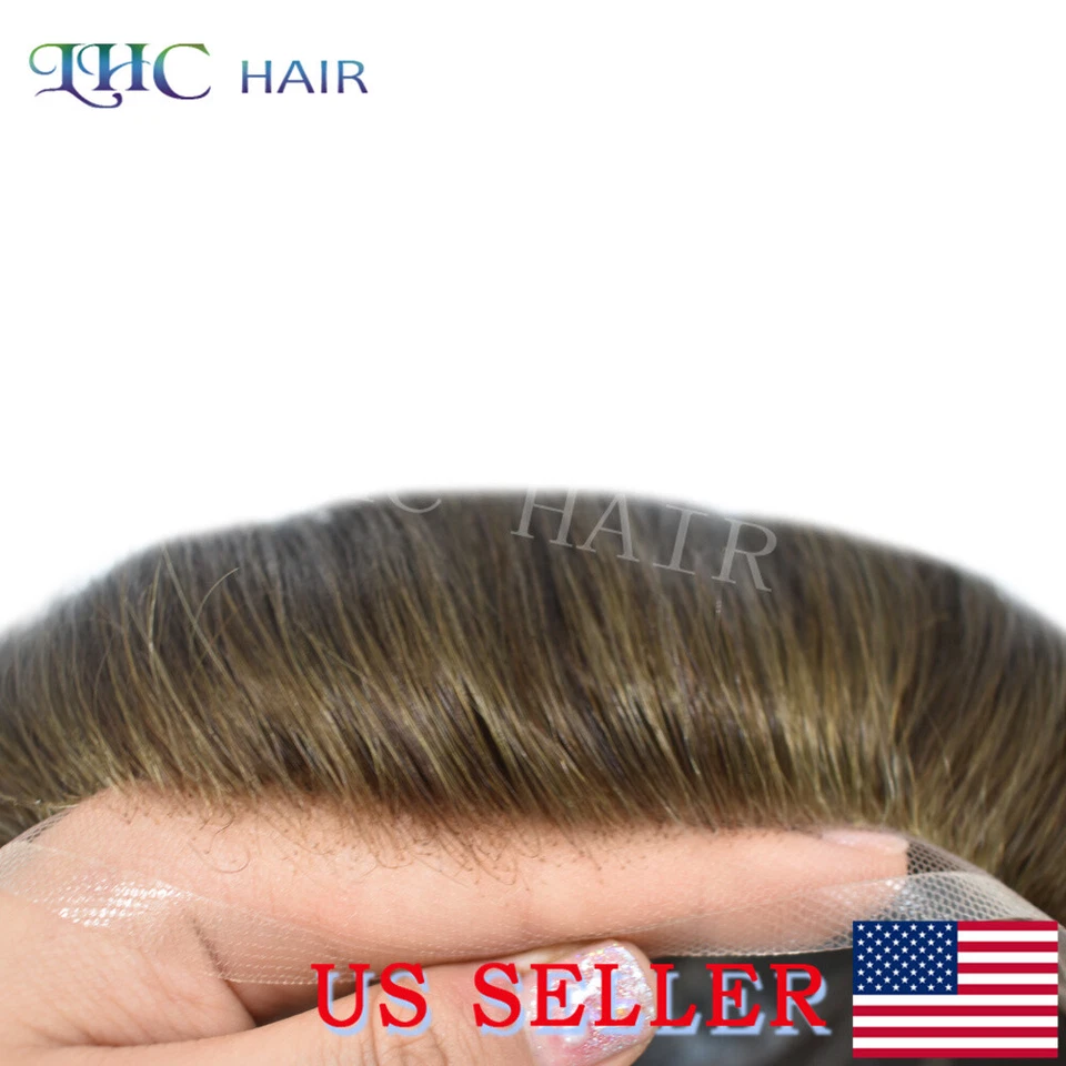 Pelo Lírico Para Hombres Toupee Cabello Humano Frente de Encaje Francés Duradero Pelo Natural Foto 2 de 4