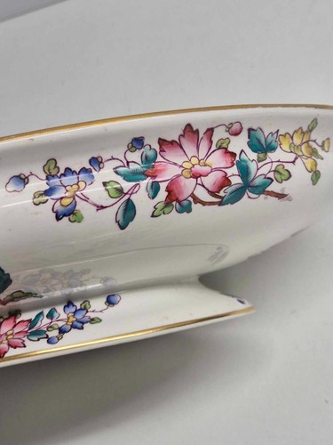 Royal Worcester Lidded Dish porcelain Floral Handles 1850's Signed Antique - Picture 5 of 19