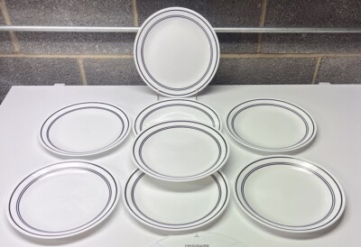 8 Corelle Corning Classic Cafe Black Dinner Plates 10.25  Brand New      