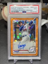 Miguel Vargas 2020 Bowman Chrome Sapphire Orange Auto /25 PSA 9