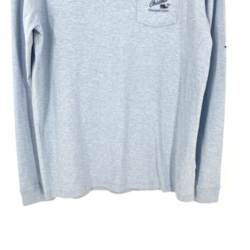Vineyard Vines Youth Unisex XL Blue Long Sleeve Merry Christmas Pocket T-shirt - Picture 4 of 7