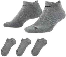 Nike Everyday (2 pack) Gray Cotton No Show Socks Size Large (6-Pack)