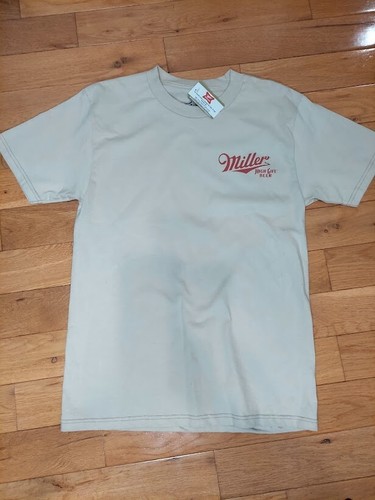 Miller High Life Girl In Moon Print Mens S Graphic T-Shirt Cream Vintage NEW - Picture 4 of 8