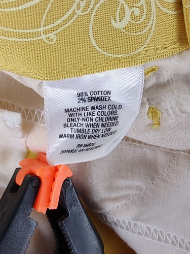 Pantalone donna JM Collection cotone giallo crop capris elastico in vita taglia 8 - Foto 9 di 9