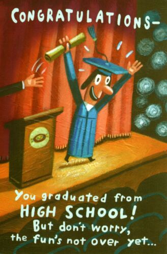 Funny Congratulations High School Graduation Diploma Graduate Greeting Card