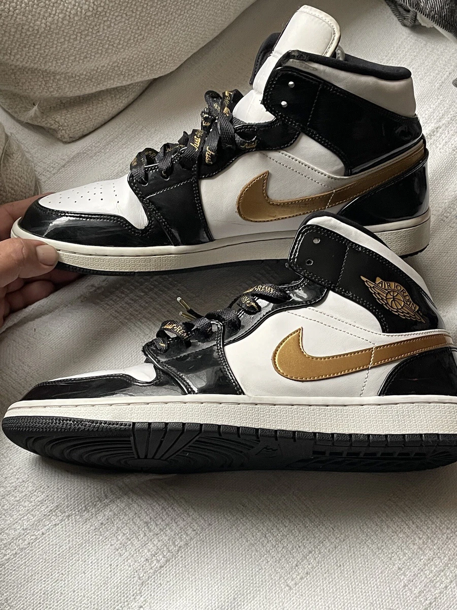 Gold and black and white cheap jordans