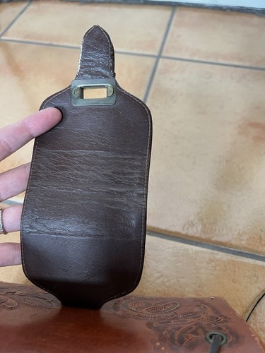 RARO DE COLECCIÓN Cartera de Cuero Tocada a Mano Años 40 Rango Artístico Western México Vaquero Boho Hippy - Imagen 11 de 15