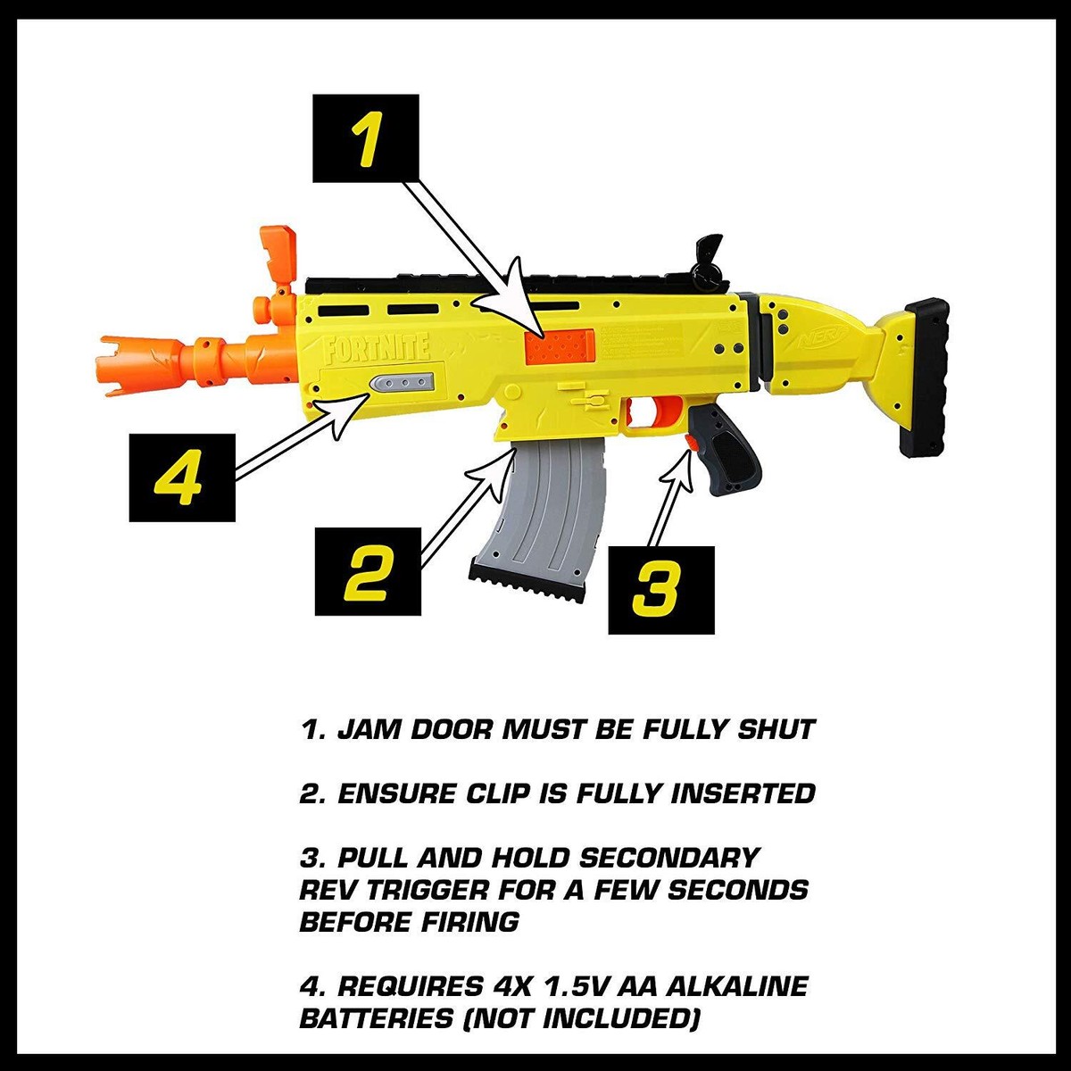 Hasbro NERF Fortnite AR-L Elite Motorized Dart Blaster Toy