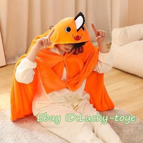 Anime Kettensäge Mann Pochita Plüsch Umhang Kapuze Decke Mantel Cosplay Kostüm Cape - Bild 8 von 11
