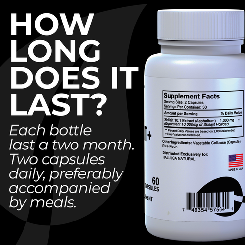Hallusa Natural Shilajit 1000 mg | Energie, Vitalität & Antioxidantien Unterstützung 60 ct - Bild 6 von 40