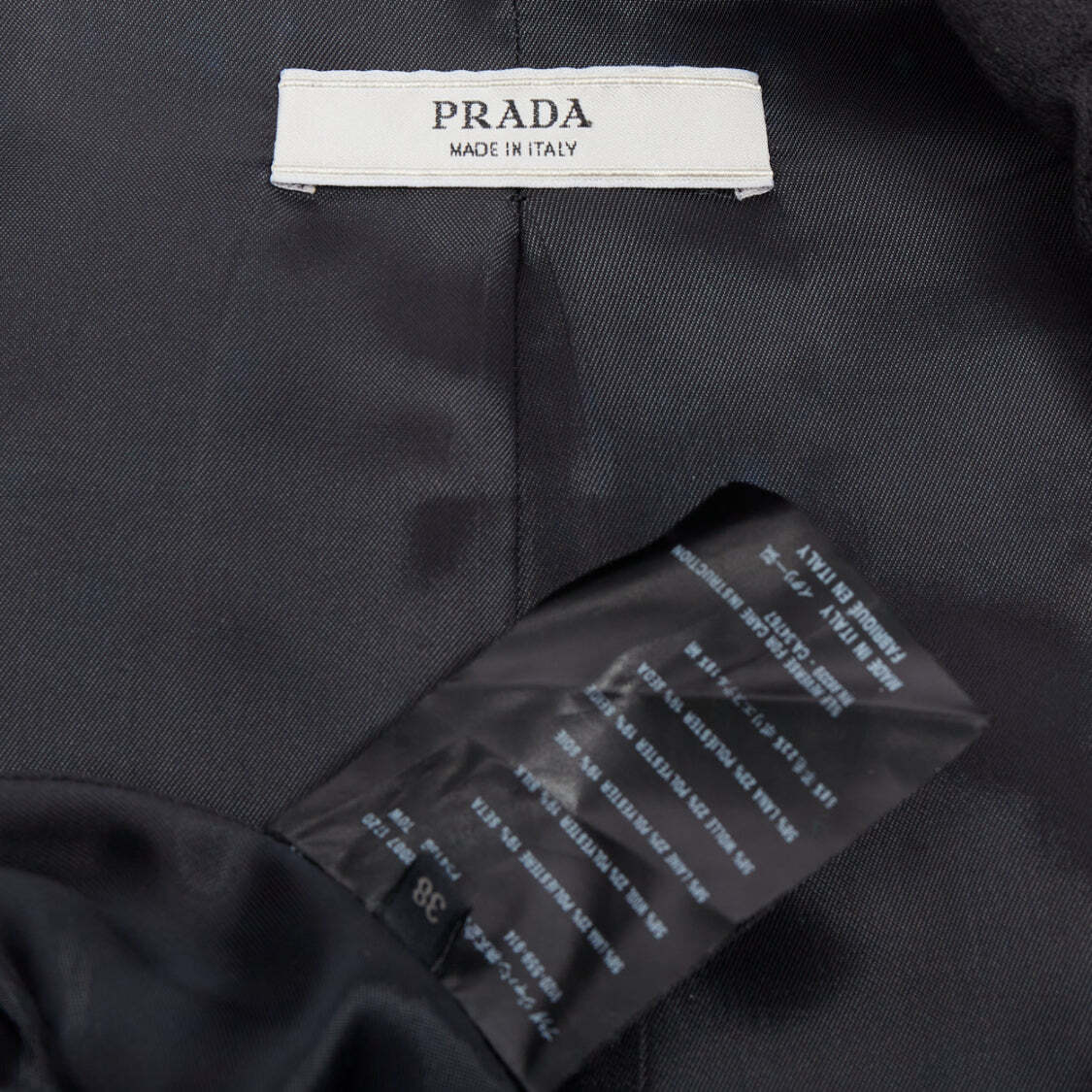 PRADA 2007 Vintage black wool degrade fabric blazer jacket