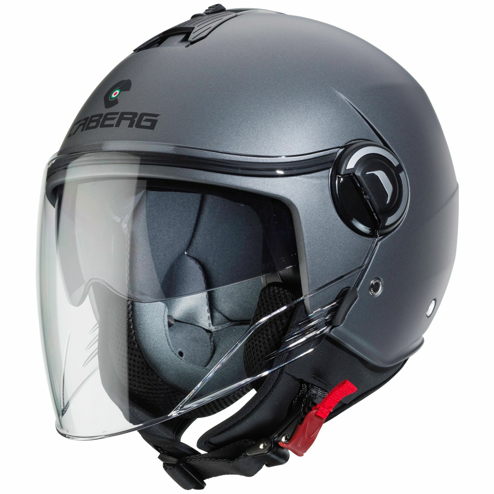 CABERG kask z otwartą twarzą RIVIERA V4 gunmetal matt z osłoną przeciwsłoneczną Demi-Jet Gr. S 55/56 2022, wyprzedaż