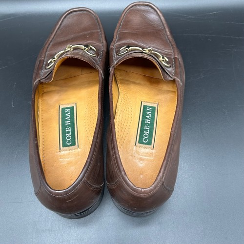 COLE HAAN Mens 9 M Brown Leather Horse Bit Almond Toe Slip-On Loafer C00397 - Picture 8 of 10