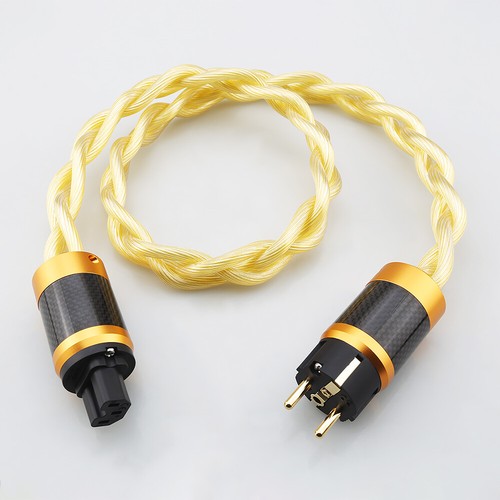 HIFI audio 5N OCC silver plated Power cord EU Schuko US AU UK IEC Carbon fiber - Bild 12 von 18
