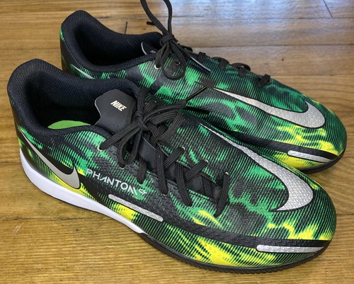 Nike Jr Phantom GT2 6Y DM0749-003 Soccer Indoor Shoes Black Green