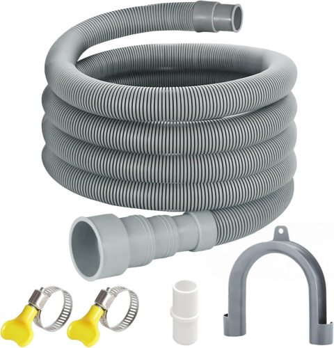 10 Feet Flexible Washing Machine Drain Hose Kit with Extension Adapter and Clamp - Picture 9 of 12