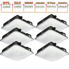 6pack 70w Commercial Electric LED Outdoor Canopy Area Security Light 8400 Lumens