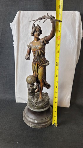 Antigua estatua de aleación de metal "CIENCIA" de Moreau después de agosto Francia - Imagen 15 de 15