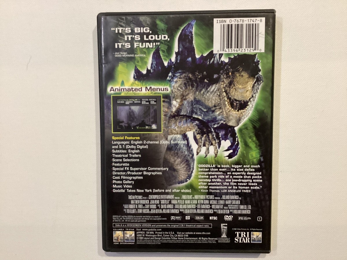 ゴジラ DVD Godzilla (DVD, 1998, Widescreen, Region 1) Mathew Broderick