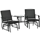 Garden Glider Rocking Chair Set w/ Table 2-Seater Patio Outdoor Furniture