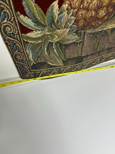 70er Jahre großer Wandbehang gewebter Vintage französischer Blumen Wandteppich 41,5 "mal 25,5" - Bild 7 von 7