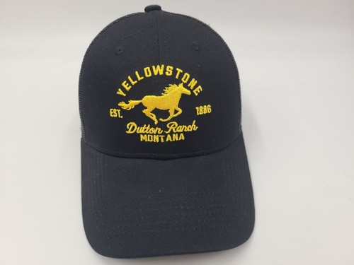 Yellowstone Dutton Ranch Montana Mesh Trucker Adjustable Hat Cap Men Women Black