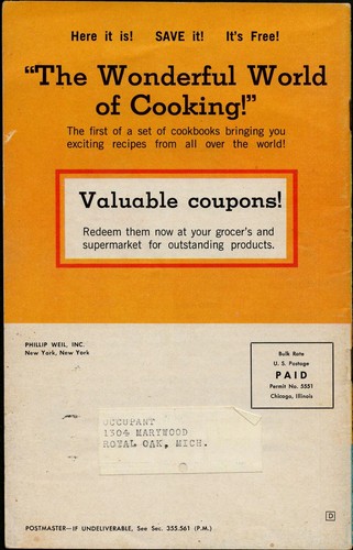 Wonderful World of Cooking w/Coupons 1965 Vol 1 French Specialties Ruth Bateman - Foto 2 di 6