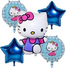Hello Kitty Blue Themed Balloon Bouquet Set of 5 Girls Kids Party Decorations