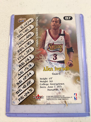 その他 2000 Fleer Allen Iverson Autographics 2000 Fleer Autographics ALLEN IVERSON Signed PSA Graded NM-M