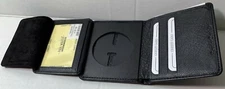 New round badge US deputy marshal police badge wallet tri-fold superior leather
