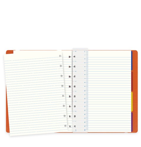 Filofax A5 nachfüllbares Notizbuch Tagebuch Lederoptik liniert orange - 115010 Geschenk - Bild 3 von 8