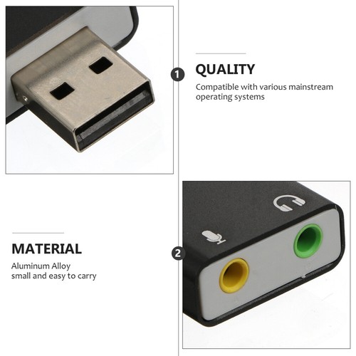 7 .1 USB Externe Soundkarte Externer Stereo-Sound-Adapter USB-Audio-Adapter - Bild 4 von 12