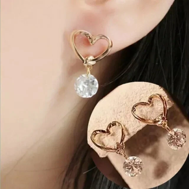 Pendientes colgantes/gotas de moissanita enchapados en oro de 14 quilates de plata de 1,30 quilates para mujer Foto 3 de 4