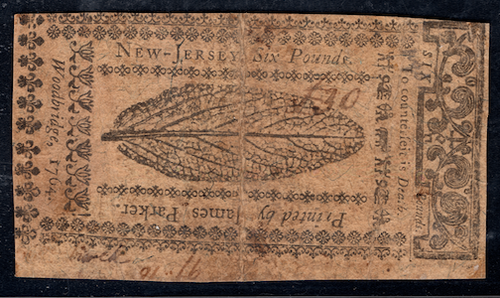 New Jersey Colonial Note Fr#NJ-169 April 16, 1764 6P PMG 30 *Red & Blue* - Picture 4 of 4