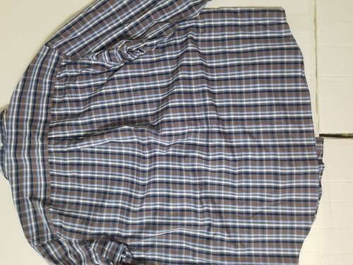 Duluth Trading WrinkleFighter Shirt Herren XL blau kariert 1 Tasche Langarm - Bild 10 von 10