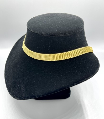 Collana girocollo catena maglia fibbia collare tono oro 1/2in anni 90 vintage - Foto 4 di 15
