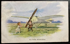 1917 Bockingen Germany Picture Postcard Cover happy reunion Aviation