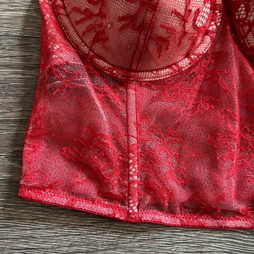 Neu mit Etikett Victoria's Secret Bustier-BH rot Spitze Träger Größe 34C - Bild 3 von 6