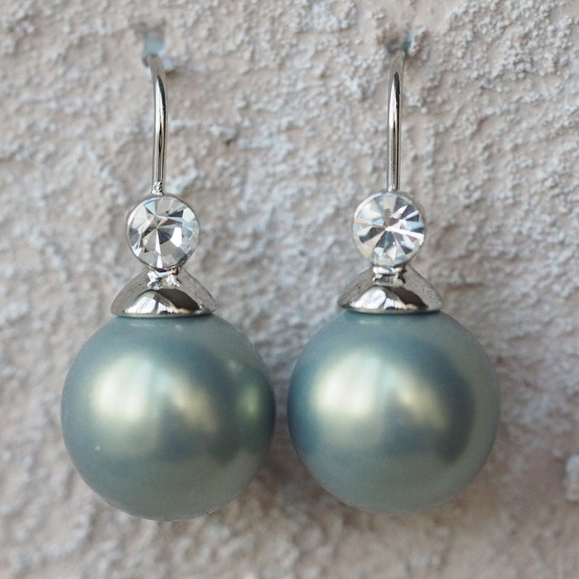 Neu OHRHÄNGER 12mm PERLEN farbe silber/grün STRASSSTEINE klar OHRRINGE Strass Neu OHRHÄNGER 12mm PERLEN farbe silber/grün STRASSSTEINE klar OHRRINGE Strass