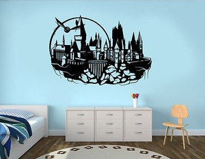 Details About Hogwarts Wall Decal Harry Potter Castle Vinyl Sticker Kids Art Decor Mural