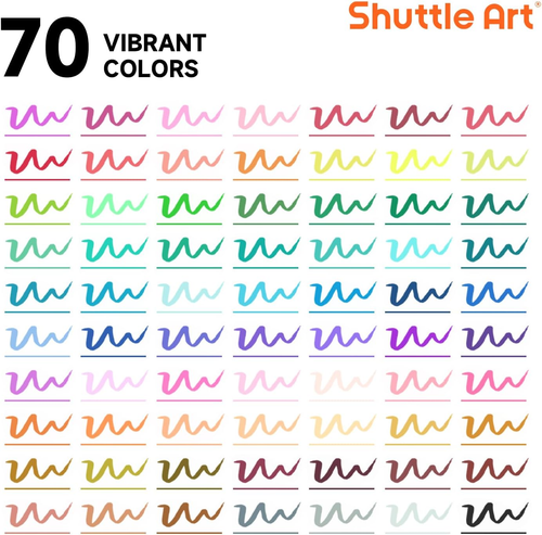 Dual Tip Brush Pens, 70 Colours Fine and Brush Tip Markers Set with Portable Cas - Picture 2 of 8