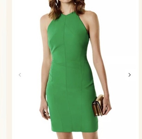 Karen Millen Green Fitted Bodycon Pencil Dress Kelly Green Size 4 S1
