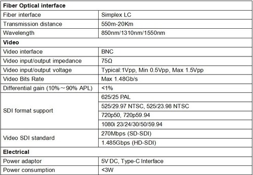HD/3G-SDI Fiber Extender 1080P&30HZ/60Hz Over Fiber Converter Up to 20km RS485 - Bild 11 von 30
